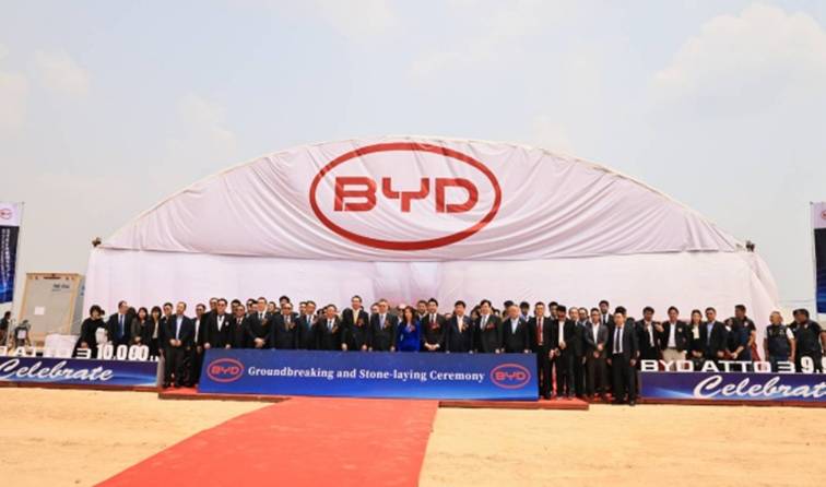 BYD ตั้งโรงงานผลิตรถไฟฟ้าแห่งแรกในภูมิภาคอาเซียนที่นิคมฯ WHA ระยอง