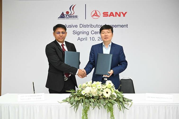 SANY ลงนามความร่วมมือ แต่งตั้ง ABSS เป็น Exclusive Distributor