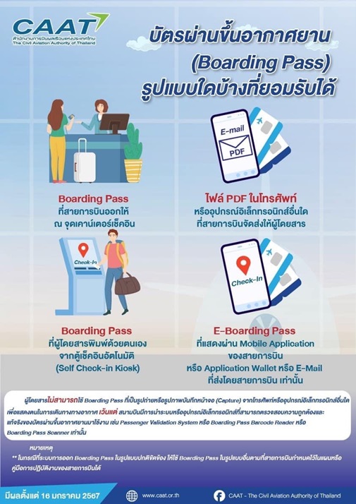 กพท. ถกสายการบิน 16 ม.ค. 67 ปรับหลักเกณฑ์ตรวจสอบบัตรโดยสารก่อนขึ้นเครื่อง