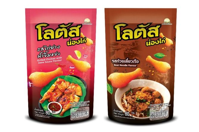 “SNNP” เสิร์ฟความอร่อย “ขนมรูปน่องไก่โลตัส” 2 รสชาติใหม่  “รสไก่ย่างน้ำจิ้มแจ่ว” “รสก๋วยเตี๋ยวเรือ”